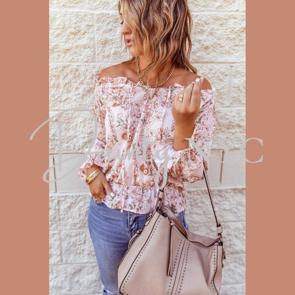 Puff Sleeve Ruffle Floral Print Blouse - Picture 2 of 9